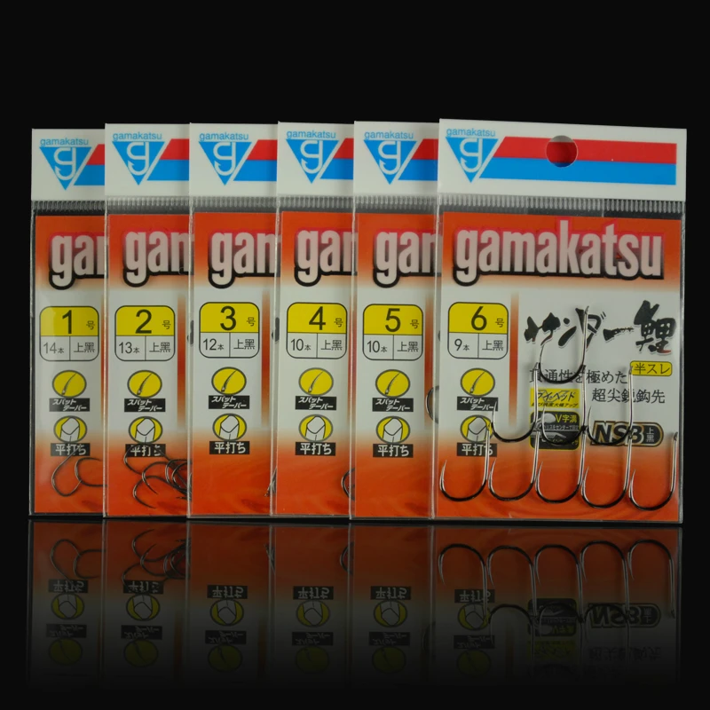 Gamakatsu черные полуколючие рыболовные крючки v образные для ловли карпа из