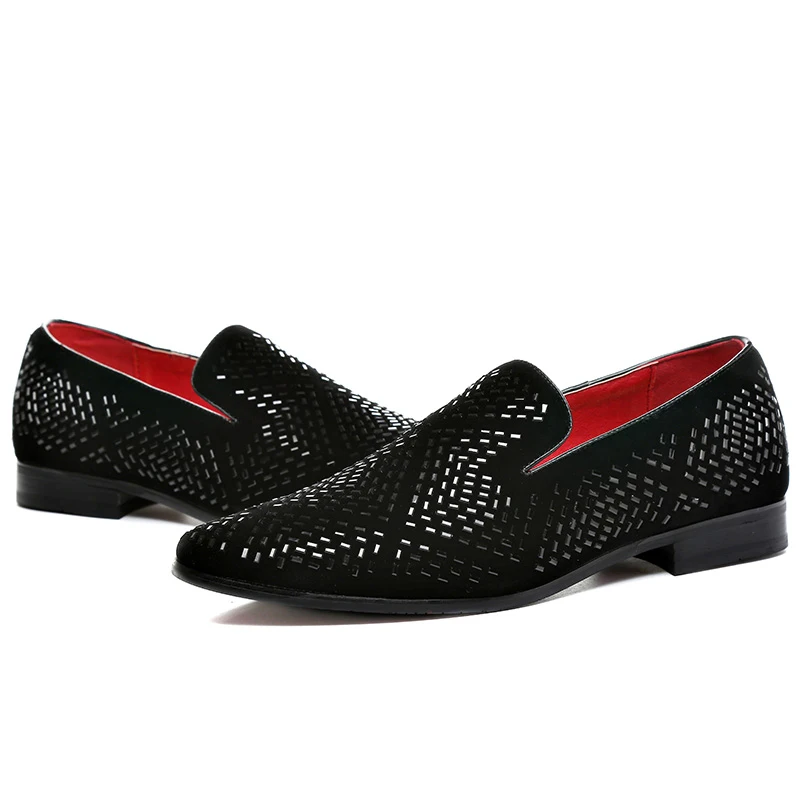 mens studded shoes black footwear rhinestone wedding luxury party shoes male cool designer loafers shoes for men