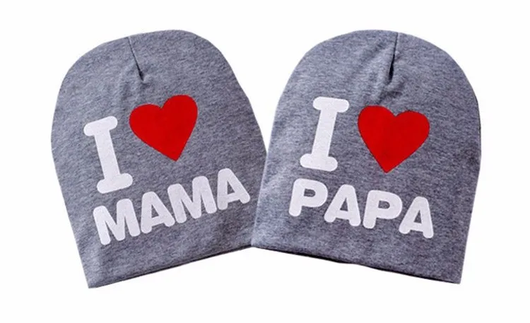 Детская шапка с надписью «I Love MAMA или PAPA», вязаная шапка для детей, для маленьких мальчиков и девочек, детская шапочка с надписью «I Love Mom», чулки для малышей, шапка s 8-36 месяцев