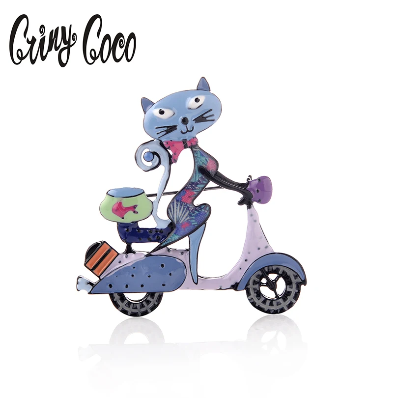 Женская эмалированная брошь в форме кошки металлическая для пальто сумки