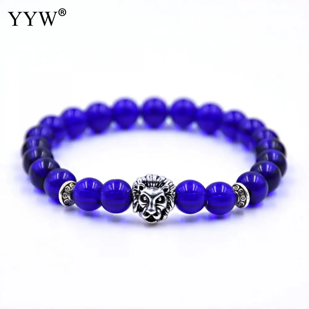 2019 Trendy Gothic Glass Stone Buddha Bracelets Charm Women men Lion Bangle Hombre Fashion Jewelry | Украшения и аксессуары