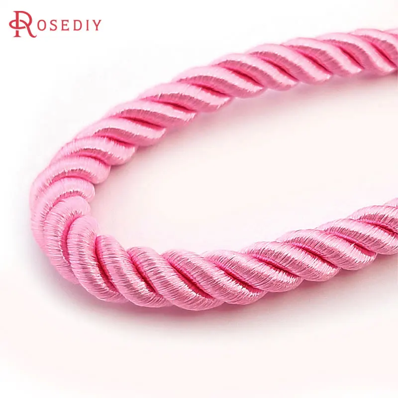 (31768)5 meters 8MM Satin Polyester Cords Three strands of Rope Silk thread Diy Jewelry Findings Accessories wholesale | Украшения и