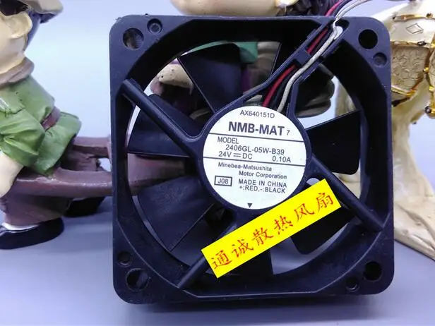 NMB-MAT 2406GL-05W-B39 24V 0.10A 6015 6cm 3-проводной инверторный бесшумный вентилятор