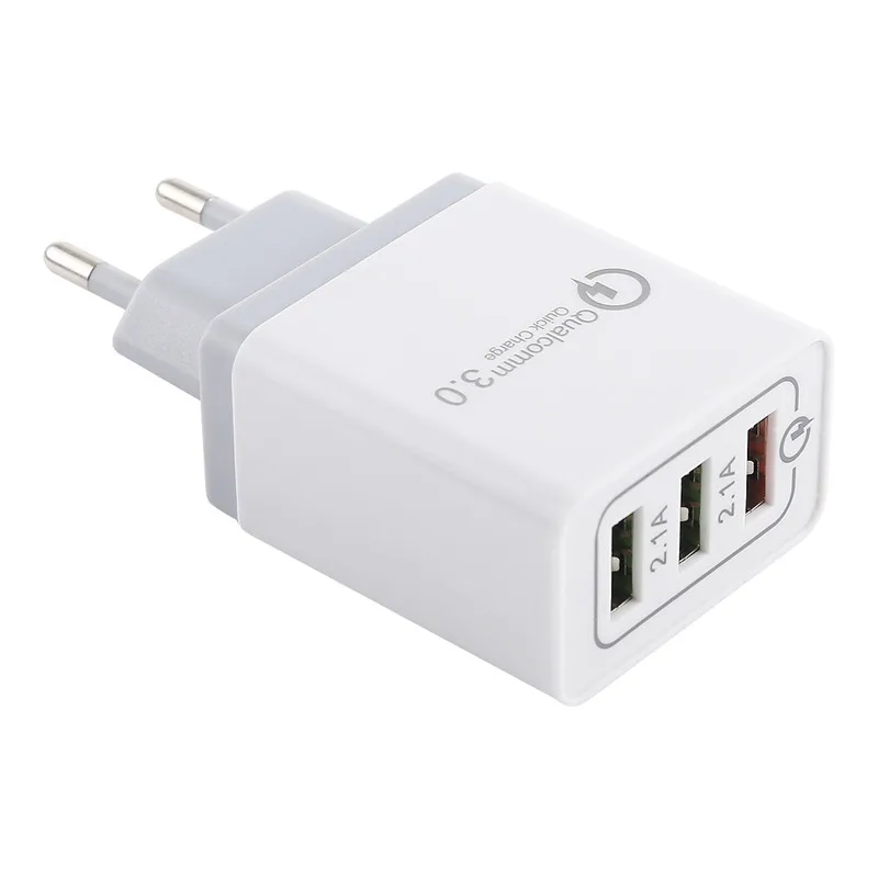 Gray 3USB ЕС разъем 3USB выход телефон быстрое зарядное устройство для iPhone 6/vivo X21/samsung S10 note 10/huawei P30 mate 20/OPPO R17/xiaomi 8 - Тип штекера: Gray 3USB