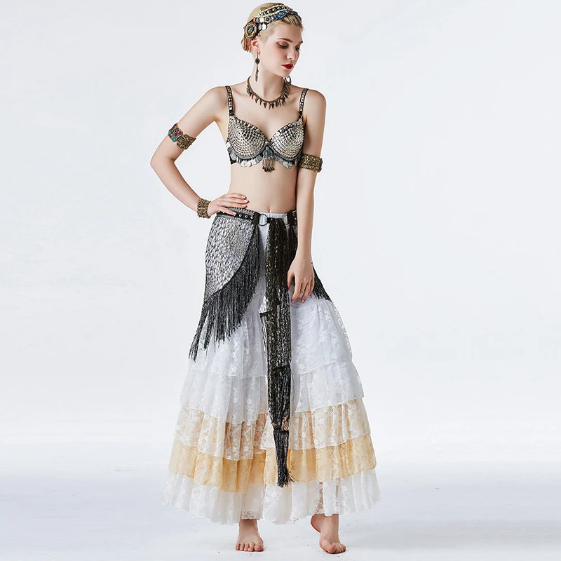 Племенной Сексуальные костюмы для танца живота комплект из 3 предметов в