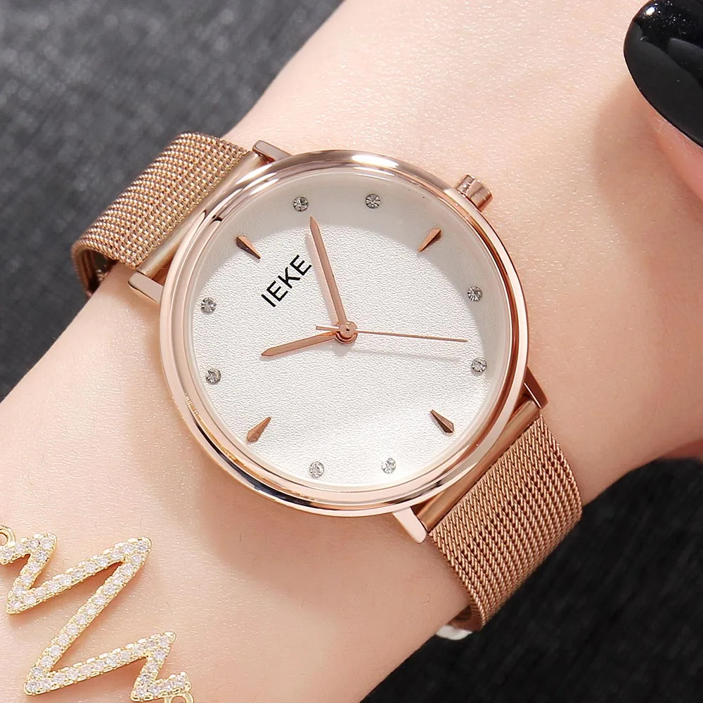 Роскошные женские часы из розового золота наручные со звездным | Женские наручные часы -32999170593