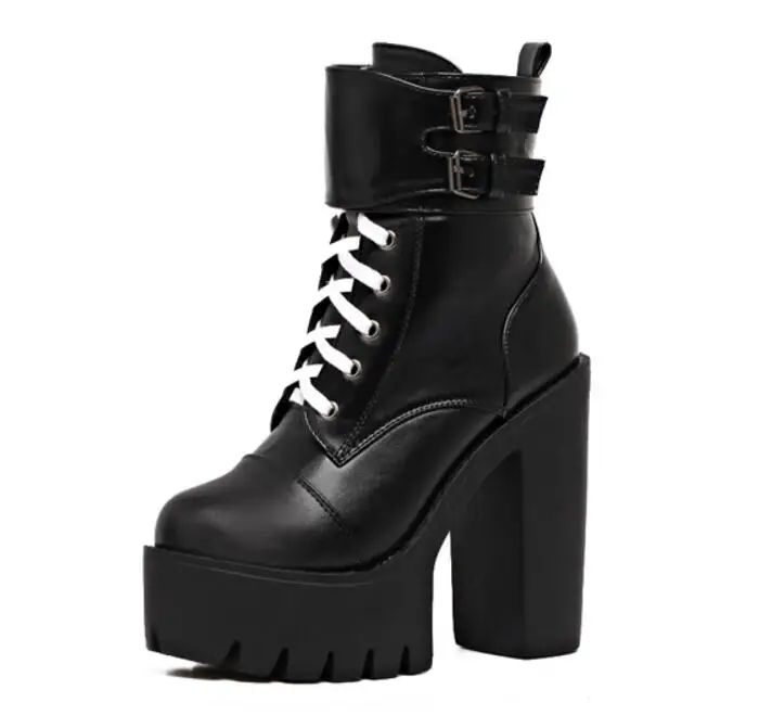 Zapatos Mujer Зимние Модные женские туфли лодочки женская обувь на платформе с пряжкой