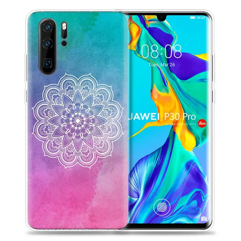 HP-08 Чехол для huawei P30 P20 P10 P9 mate 10 20 Lite Pro, сумка для мобильного телефона P Smart Z Plus, Цветочная Мандала с Пейсли P8 P30Pro P2 - Цвет: HP-08