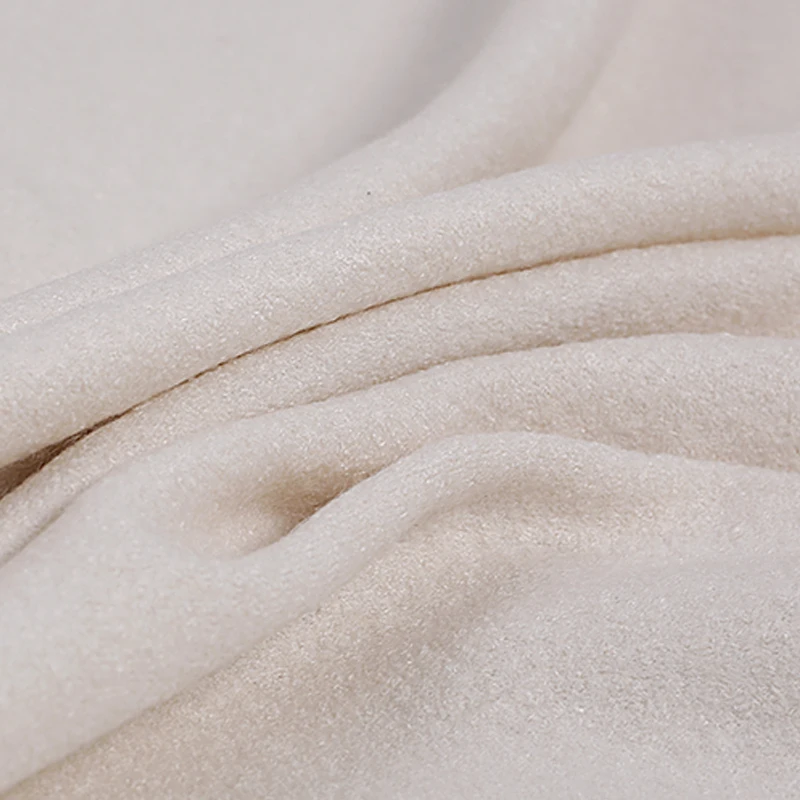 

145CM Wide 400G/M Weight Double Faced Knitted White Wool Fabric for Autumn and Spring Dress Outwear Overcoat Jacket DE545