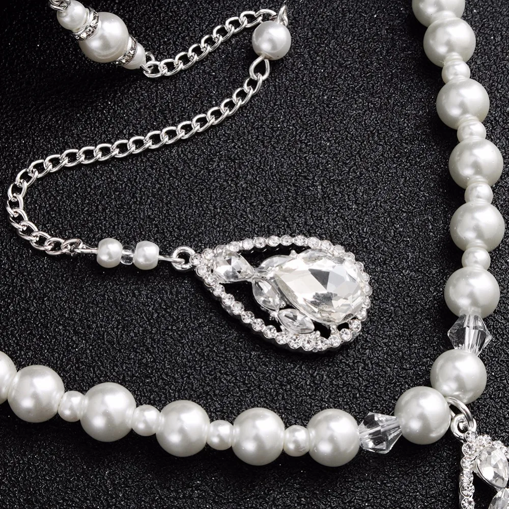 Новейшее женское свадебное длинное ожерелье с хрустальными стразами для невесты