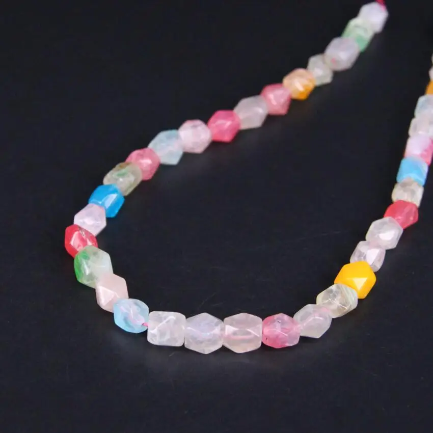 

15.5"/strand Small Size Rainbow Natural Agates Faceted Nugget Pendant Beads,Mixtz Raw Gems Loose Beads Bracelat Jewelry Making