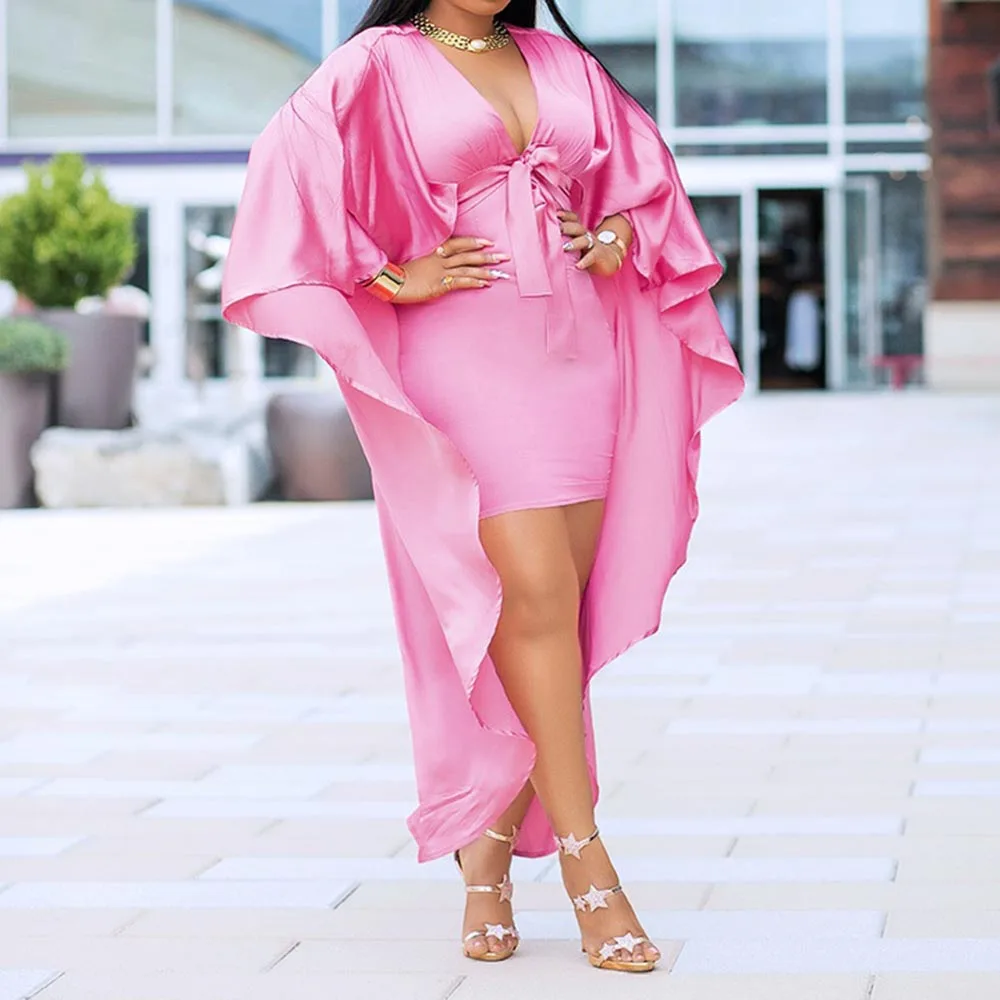 Сексуальные платья розовое мини 2019 летнее вечернее Клубное платье до колена с v