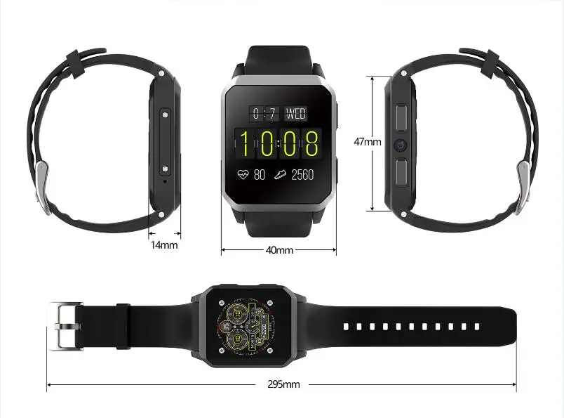 Смарт-часы KingWear KW06, ОС Android 5,1, 512 ГБ ОЗУ, 8 Гб ПЗУ, четырехъядерный процессор MTK6580, 3G, gps, WiFi, наручные часы, шагомер, часы