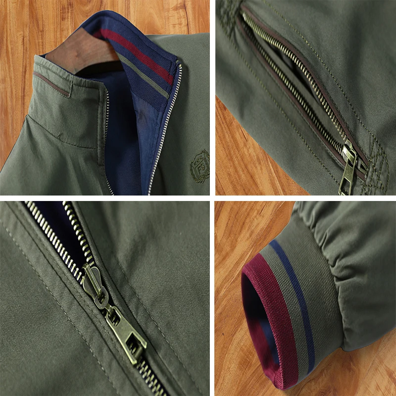 DIMUSI Spring Mens Bomber Jackets Fashion Men Outwear Windbreaker Stand Collar Jacket Man Slim Baseball Reversible Clothing