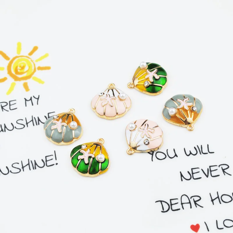 10 шт./лот эмалированная оболочка очарование для женщин изготовление браслета