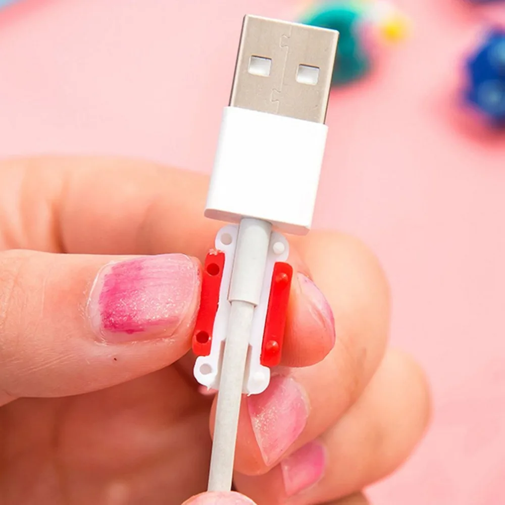 Милый мультфильм USB зарядное устройство для сматывания кабеля защитный чехол для наушников шнур рукав провода крышка линии передачи данных протектор для iphone 7 8 плюс
