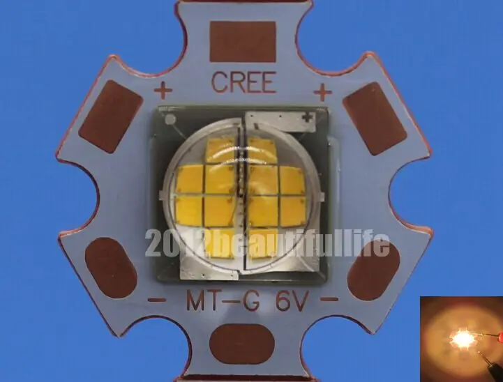 6 в CREE MTG MT G теплый белый 2700K 25 Вт высокомощный светодиодный с 20 мм медной печатной