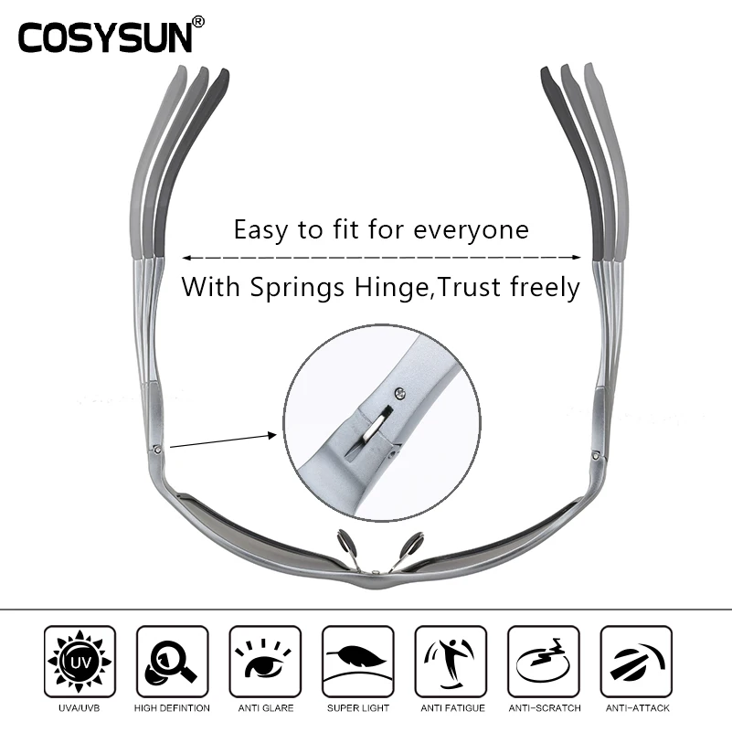 Солнцезащитные очки COSYSUN Мужские поляризационные алюминиевые спортивные