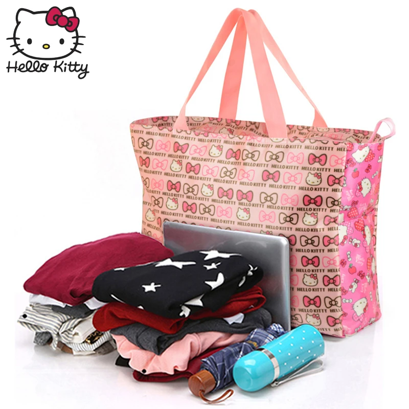 Hello kitty, модная сумка, ручная сумка, для мамы, на одно плечо, Диагональная Сумка, для милых девочек, для покупок, нейлоновый, портативный, плюшевый рюкзак KT