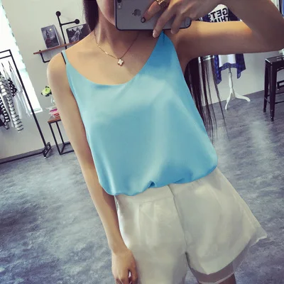 Женская блузка TingYiLi летняя шифоновая с V образным вырезом серого синего розового