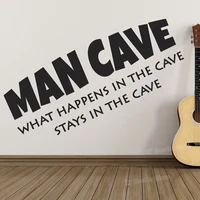 Man Cave Wall Sticker - What happens in the cave stays in the cave -Wall art Decals Boys Room Removable Stickers Mural S751