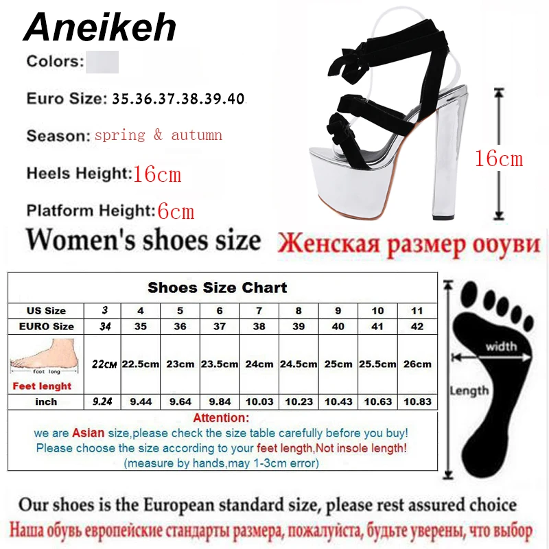 Aneikeh/ г. Классические босоножки-гладиаторы из искусственной кожи на высоком квадратном каблуке женские вечерние туфли с открытым носком на платформе с серебристыми ремешками с пряжкой, размеры 34-40