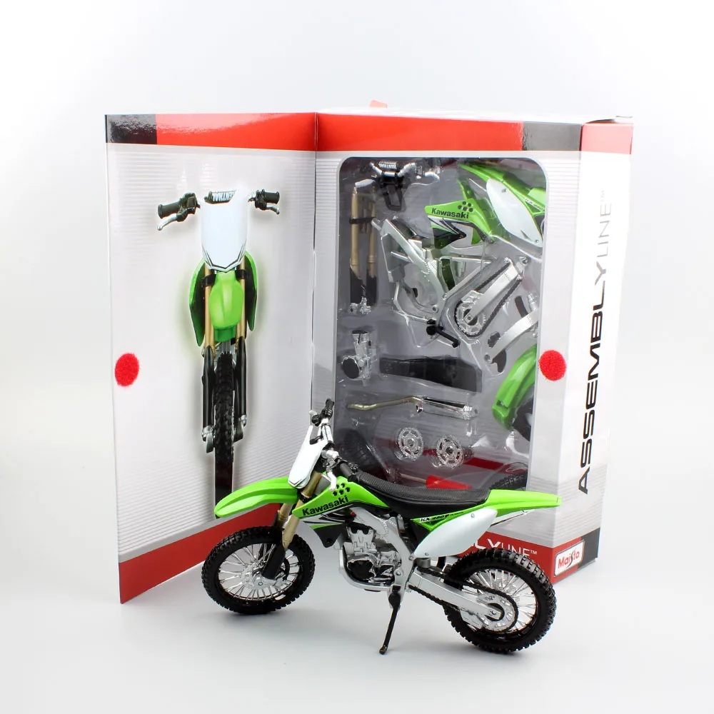 1:12 Scale Maisto Kids Kawasaki KX 450F Assembly Line Motorcycle Model Moto Bike Diecast Off Road Dirt Gifts DIY Motocross Toys