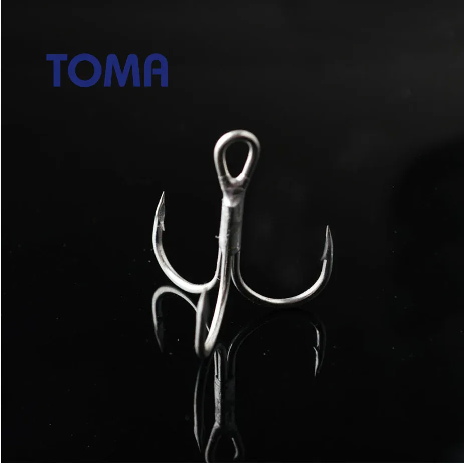 TOMA 10 шт. Высокое качество рыболовный крючок из высокоуглеродистой стали тройные Крючки 1 2 4 6 8 10# сильный острый колючий крючок