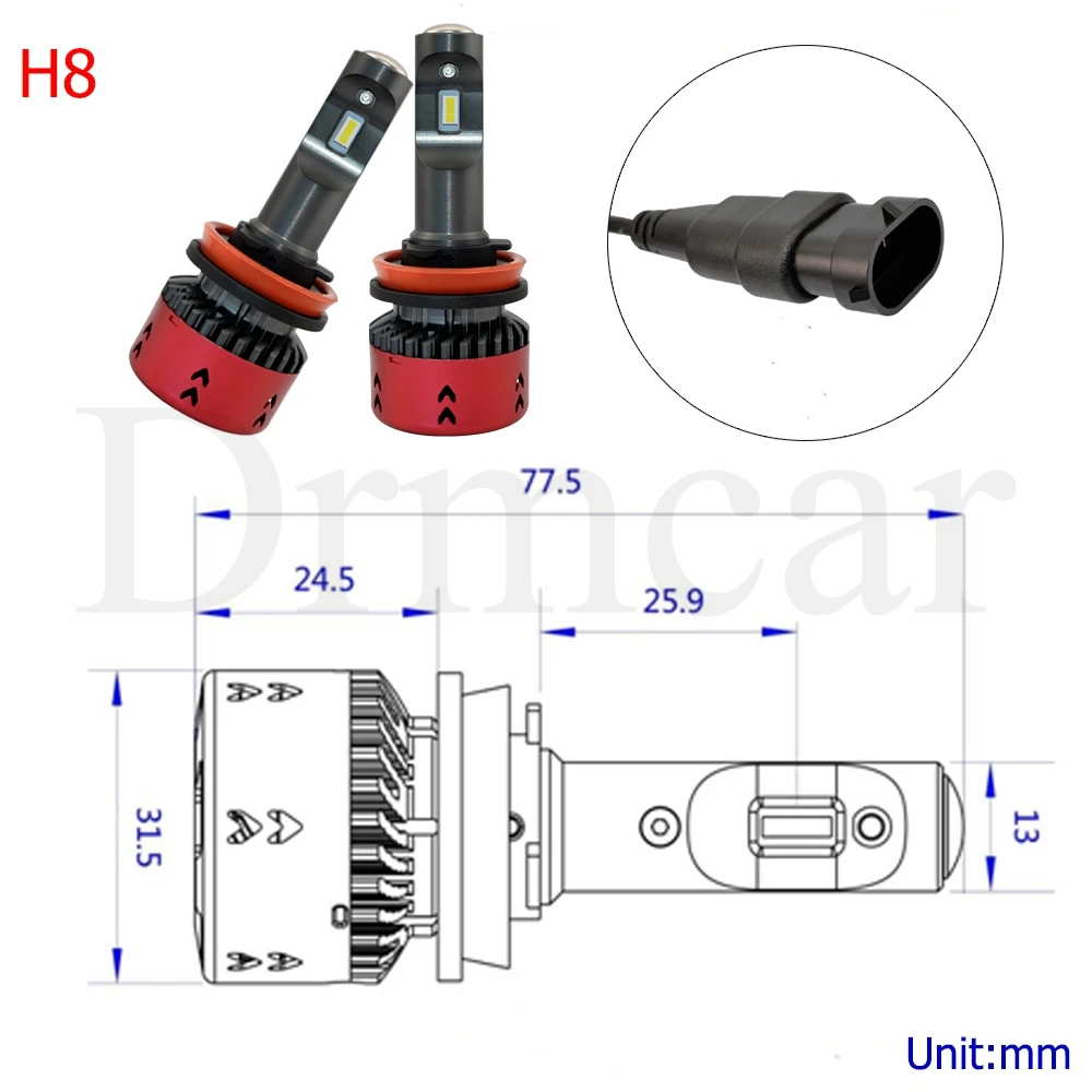 2X V6 H4 H7 H1 H3 H8 H15 HB3 HB4 P13W PSX24W фар Противотуманные фары автомобиля СИД 70W 9600LM высокое ближнего и дальнего света лампы авто мобильных лампы 6000 К DC 11~ 30