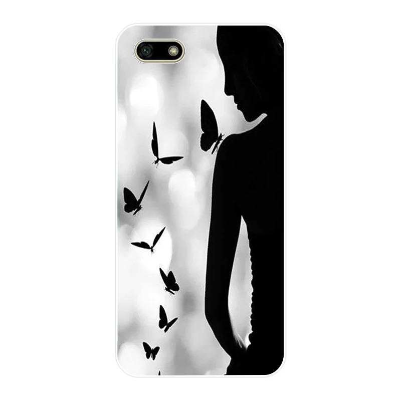 242H Art White Line Kiss Love Heart Rose Мягкий силиконовый чехол из ТПУ для huawei Honor 7a pro 7x play Case |