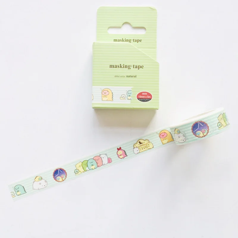 1,5 см тонкий широкий милые Sumikko Gurashi васи лента клейкая лента DIY Скрапбукинг Стикеры этикетка Маскировка для ремесла лента - Цвет: 04