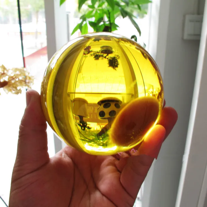40 мм потрясающее ультра прозрачное желтое стекло КВАРЦЕВЫЙ хрустальный шар | Дом