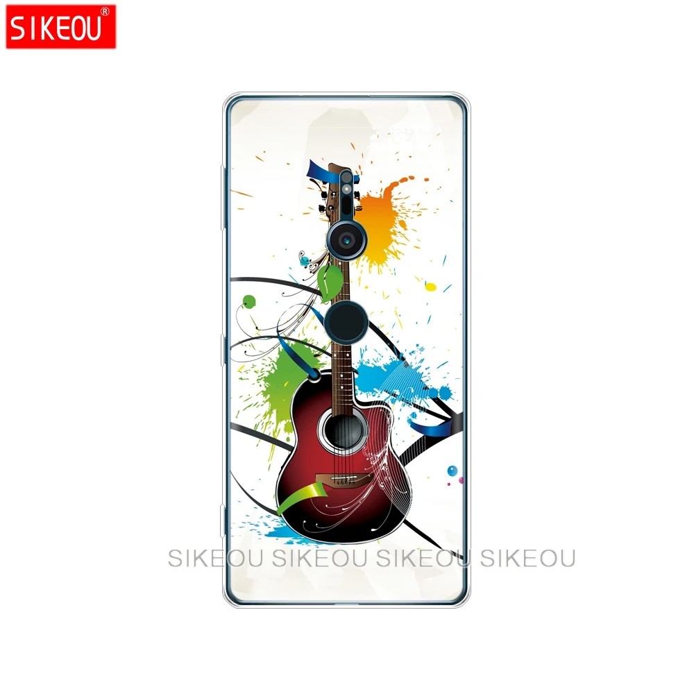 Силиконовый чехол для телефона sony xperia XA1 XA2 ULTRA PLUS L1 L2 XZ1 XZ2 compact XZ PREMIUM гитара синий