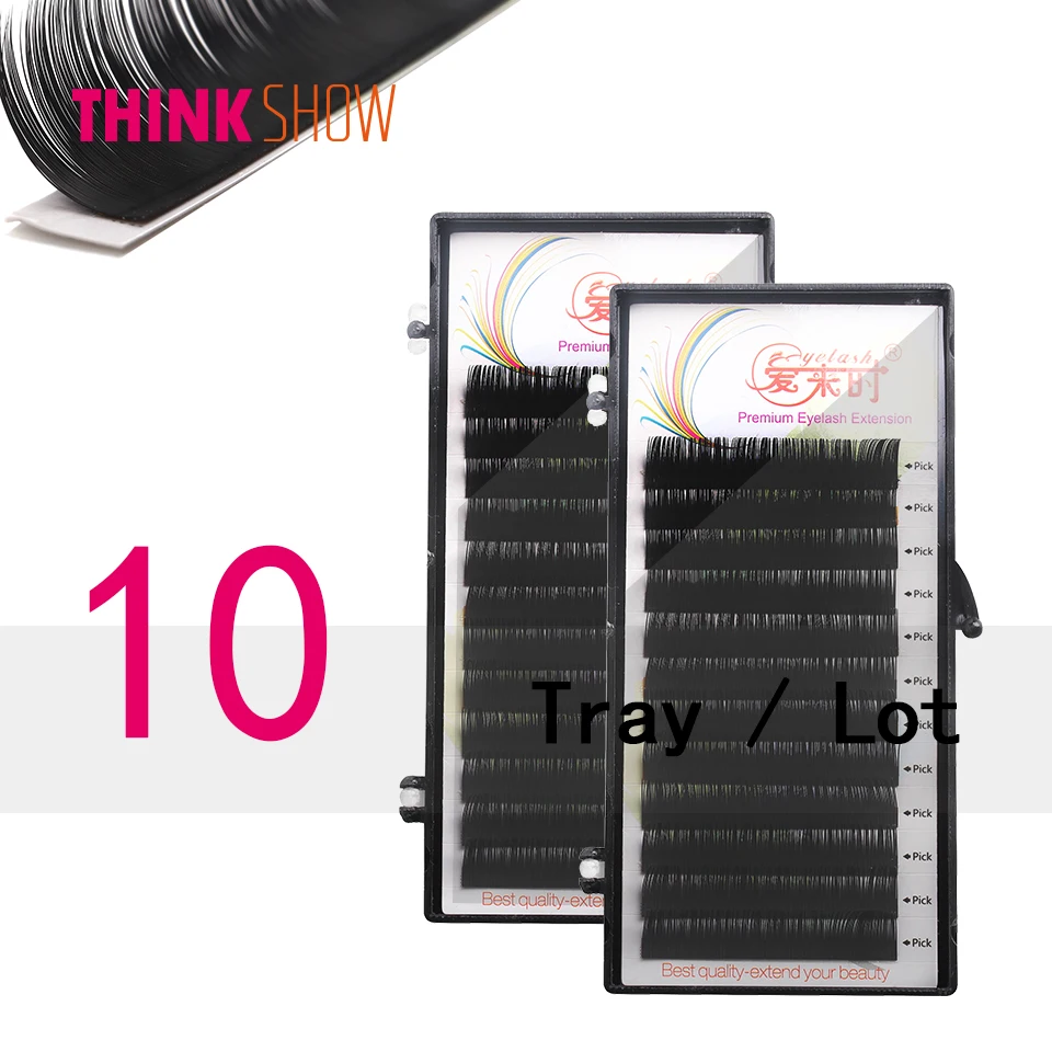 10 лотков/лот Шелковый объемное наращивание ресниц корейской 3D ресницы из