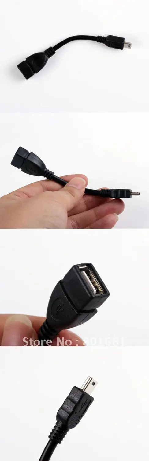 100PCS Mini OTG Cable - USB A Female to B 5 Pin Male Adapter Converter | Электроника