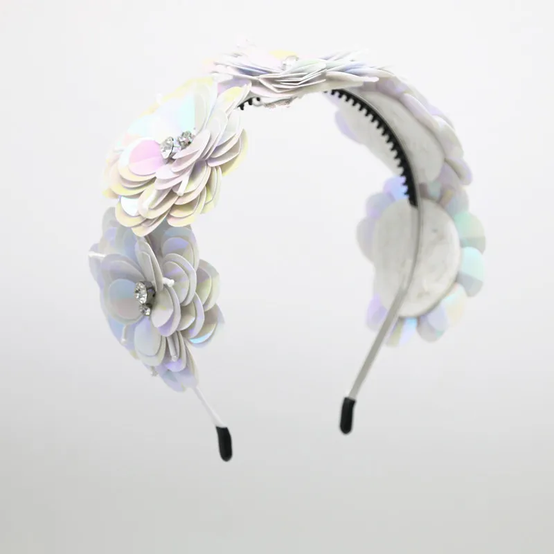 2022 Summer style sequence flower handmade full head headband girls hair accessories | Детская одежда и обувь