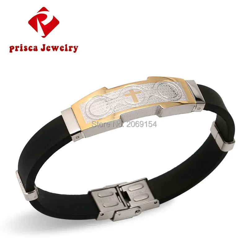 Браслет Cross Man новое ювелирное изделие модный силиконовый браслет из нержавеющей