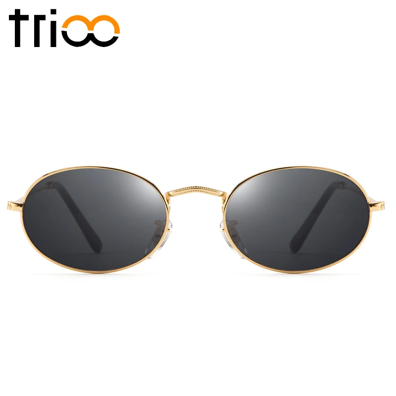 Женские Овальные Солнцезащитные очки TRIOO винтажные маленькие солнцезащитные в