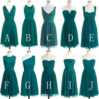 real bridesmaid dresses short different style chiffon a line maid of honor dresses wedding party dresses green cheap