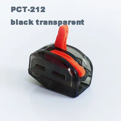 PCT-212 black Разъем провода 222 212 гнездо разъема компактный электрический быстрое соединение универсальный разъем питания клеммный блок - Цвет: PCT-212 black