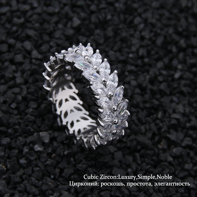Модное в форме оливы филиал кубические циркониевые кольца для женщин и мужчин