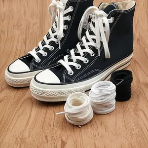 Шнурки для обуви из высококачественного хлопка, высокие шнурки с низким верхом, холщовые шнурки для обуви, ширина 7 мм, 100180 см, шнурки для женщин и мужчин, Прямая поставка