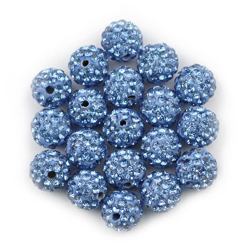 Light Blue BTFBES 10 мм 20 шт микро проложить бусины проложить кристалл диско шар круглый глиняный свободный браслет с бусинами ожерелье изготовление ювелирных изделий DIY аксессуар - Цвет: Light Blue