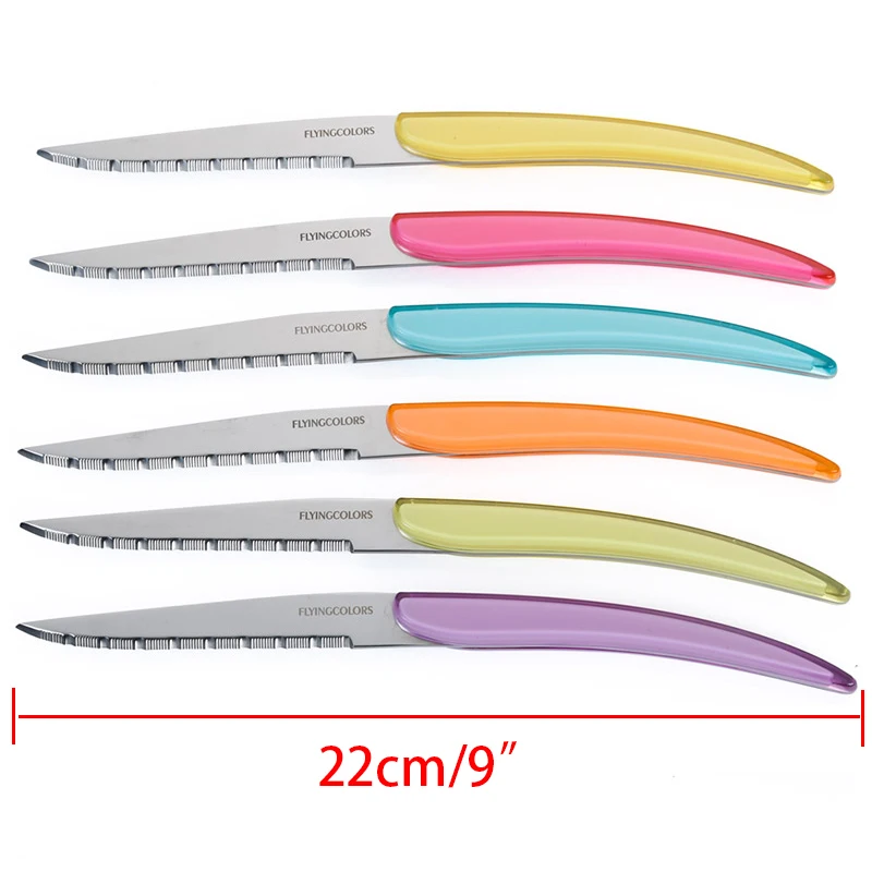 6 шт Радуга ножей для стейка свадебный подарок многоцветный ужин Ножи