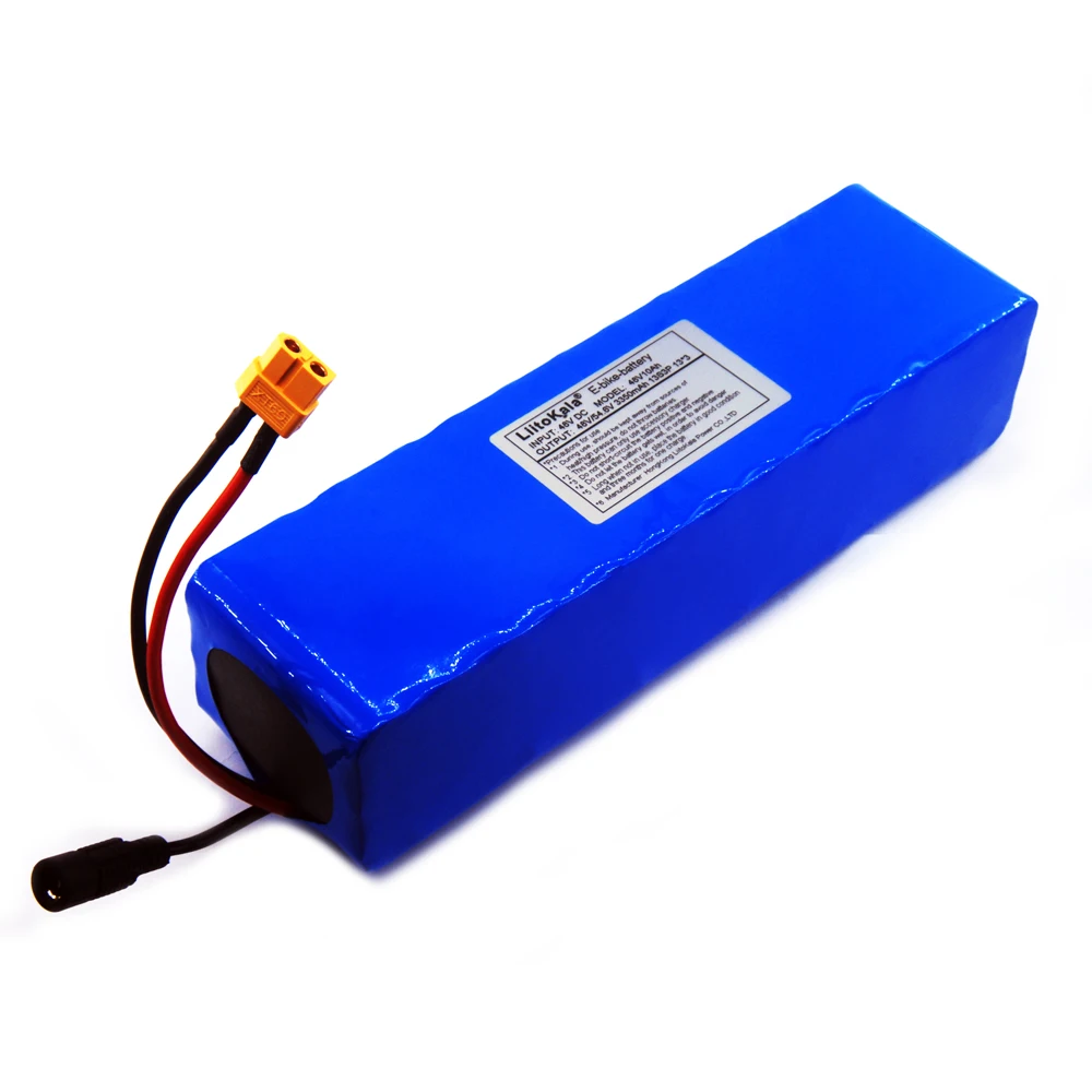Liitokala new 48V 10Ah battery pack XT60 interface 18650 charger 10000mAh BMS electric bicycle large capacity battery