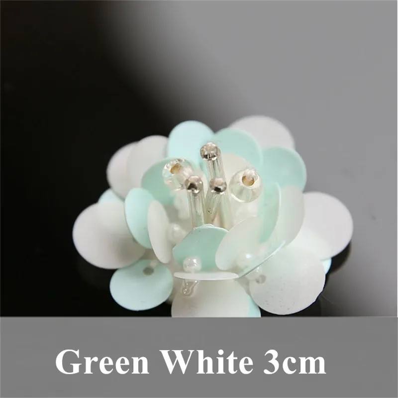 2 шт./лот белые зеленые ручной работы блестки бусины цветок патчи для заколки