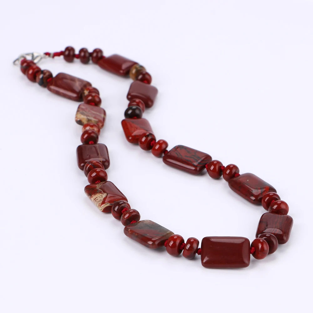 Yumten Red Jasper Power ожерелье квадратный натуральный камень кристалл женское ювелирное