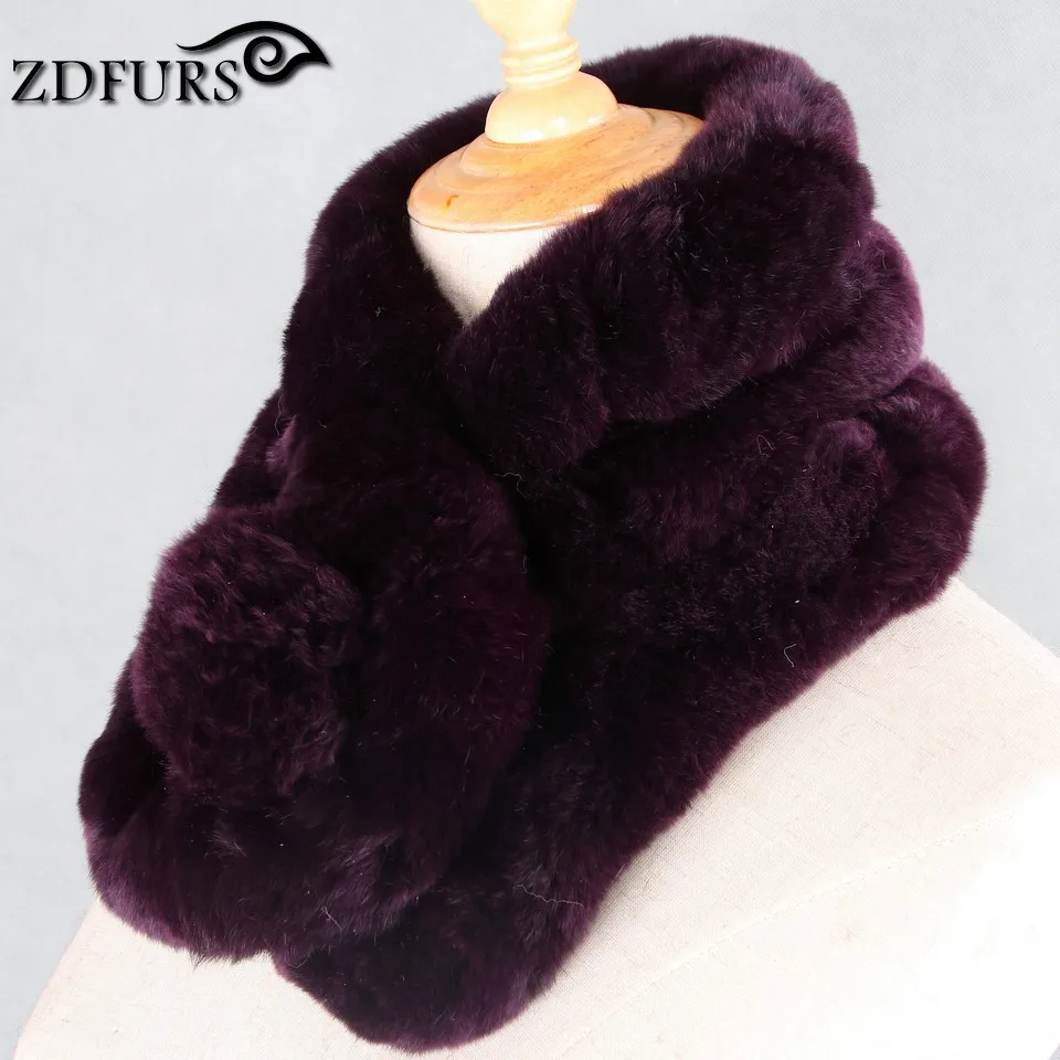 ZDFURS* женский шарф из натурального меха высокого качества Роскошный большой мех кролика рекс шарфы толстые теплые зимние модные брендовые новое поступление