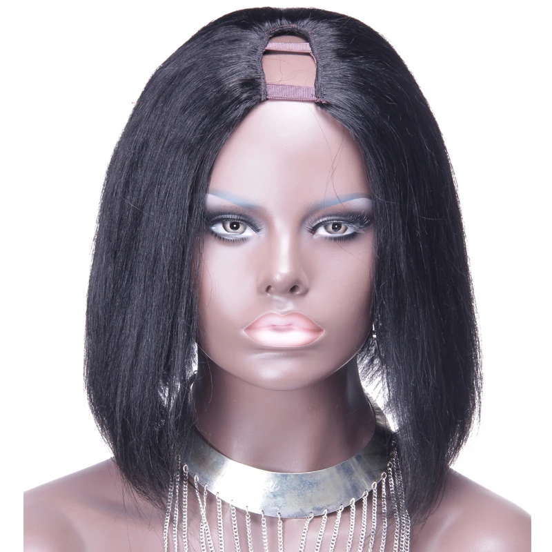 Волосы LUFFYHAIR Боб U образные парики бразильские волосы Remy короткие прямые