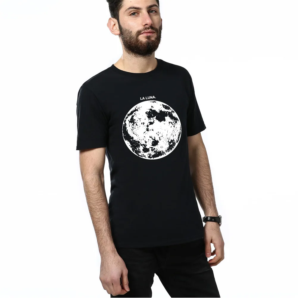 2019 футболка с короткими рукавами из хлопка принтом Земля черная одежда большого